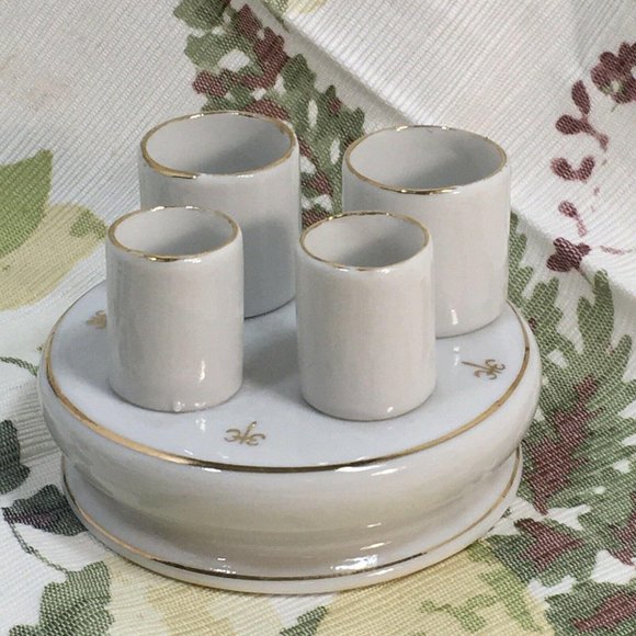 Vintage Nasco Lipstick Holder Valet Porcelain Gold - Picture 1 of 8